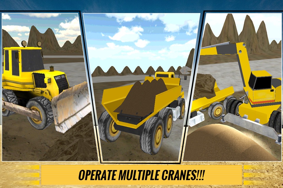 Sand Excavator Crane & Dumper Truck Simulator Game screenshot 2
