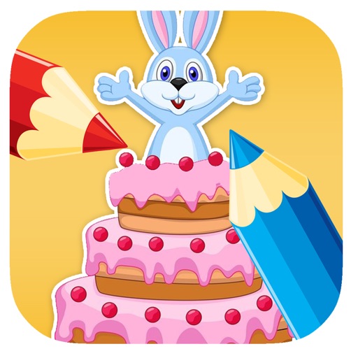 Coloring Games Page Bunny And Cake Version iOS App