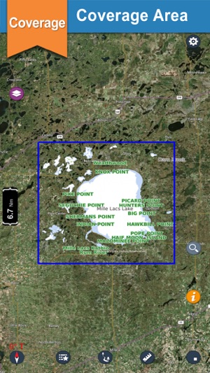 Mille Lacs offline GPS chart for lake & 