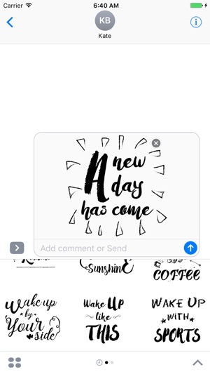 Good Morning Typography Stickers for iMe