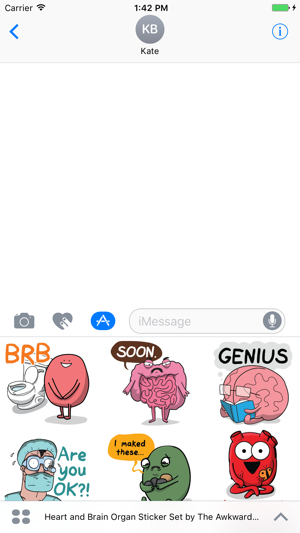 Heart and Brain Organ Sticker Set