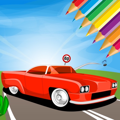 Super Car Coloring Book - Vehicle drawing for kids iOS App