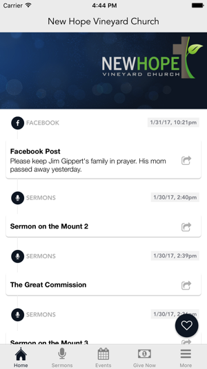 New Hope Vineyard Church App(圖2)-速報App