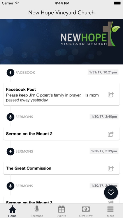 New Hope Vineyard Church App