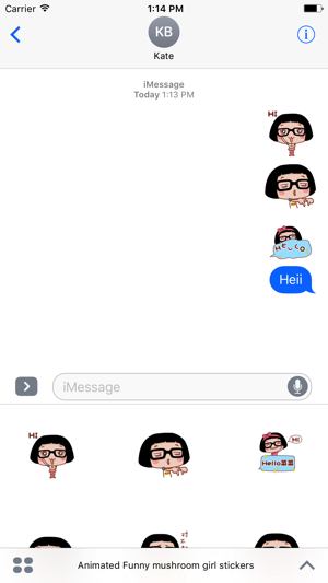 Animated Funny Mushroom Girl Stickers For iMessage(圖4)-速報App