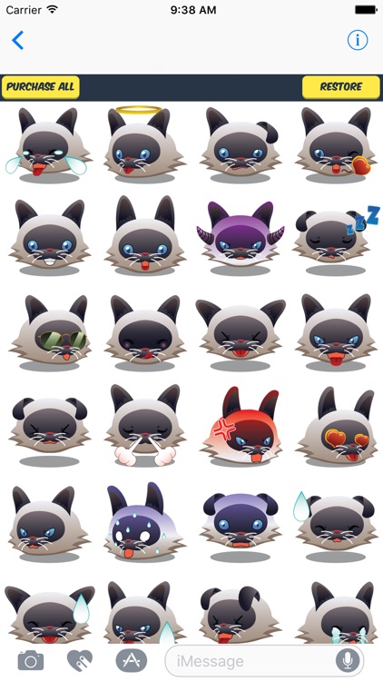 Siamese Cat Stickers - Siamese Cat Emojis