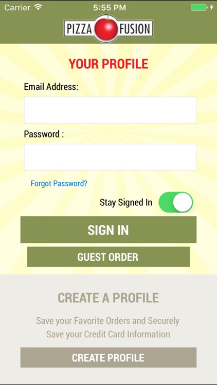 Pizza Fusion Official Ordering App