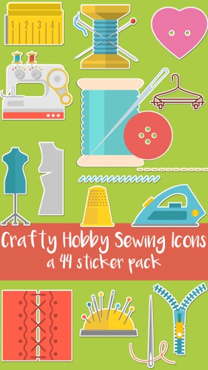 Crafty Hobby Sewing Icons Sticker Pack