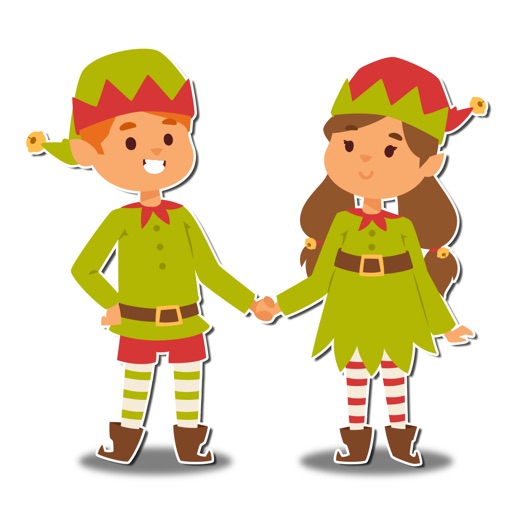 Santa Little Helper Cute Elfs at Christmas icon