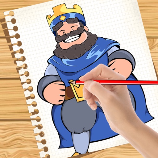 How to Draw a King  Clash Royale 