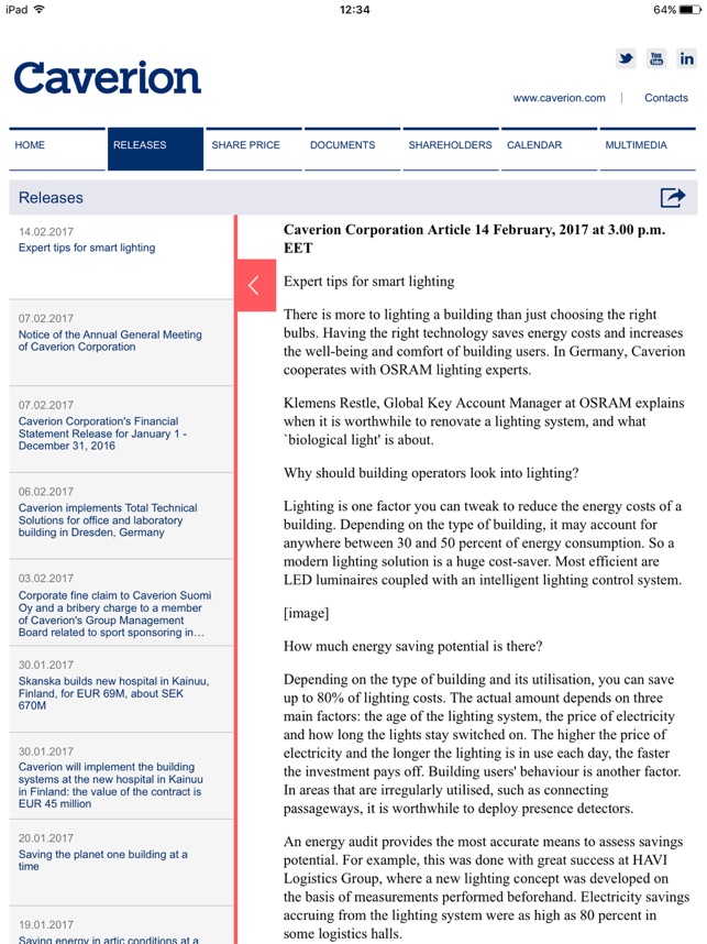 Caverion Investor Relations App(圖2)-速報App