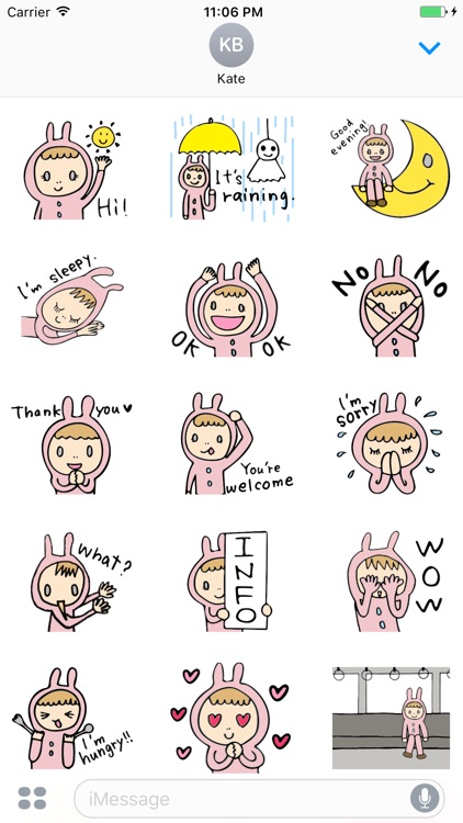 Daphne The Girl Who Loves Rabbit English Stickers