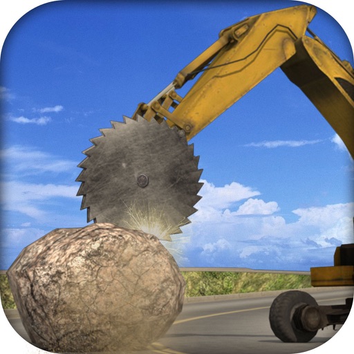 Heavy Excavator Machinery: Stone Cutting