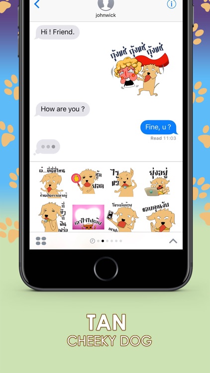 Tan cheeky dog Stickers & Keyboard By ChatStick
