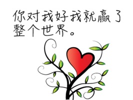 Greetings Card with Love(chinese) stickers