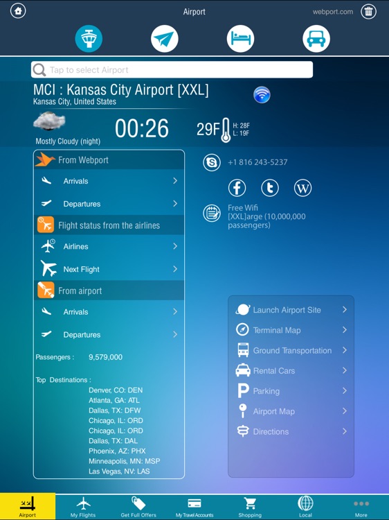 Kansas City Airport Pro (MCI) + Flight Tracker HD