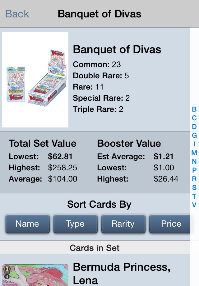 Card Prices: Cardfight!! Vanguard Edition screenshot 3