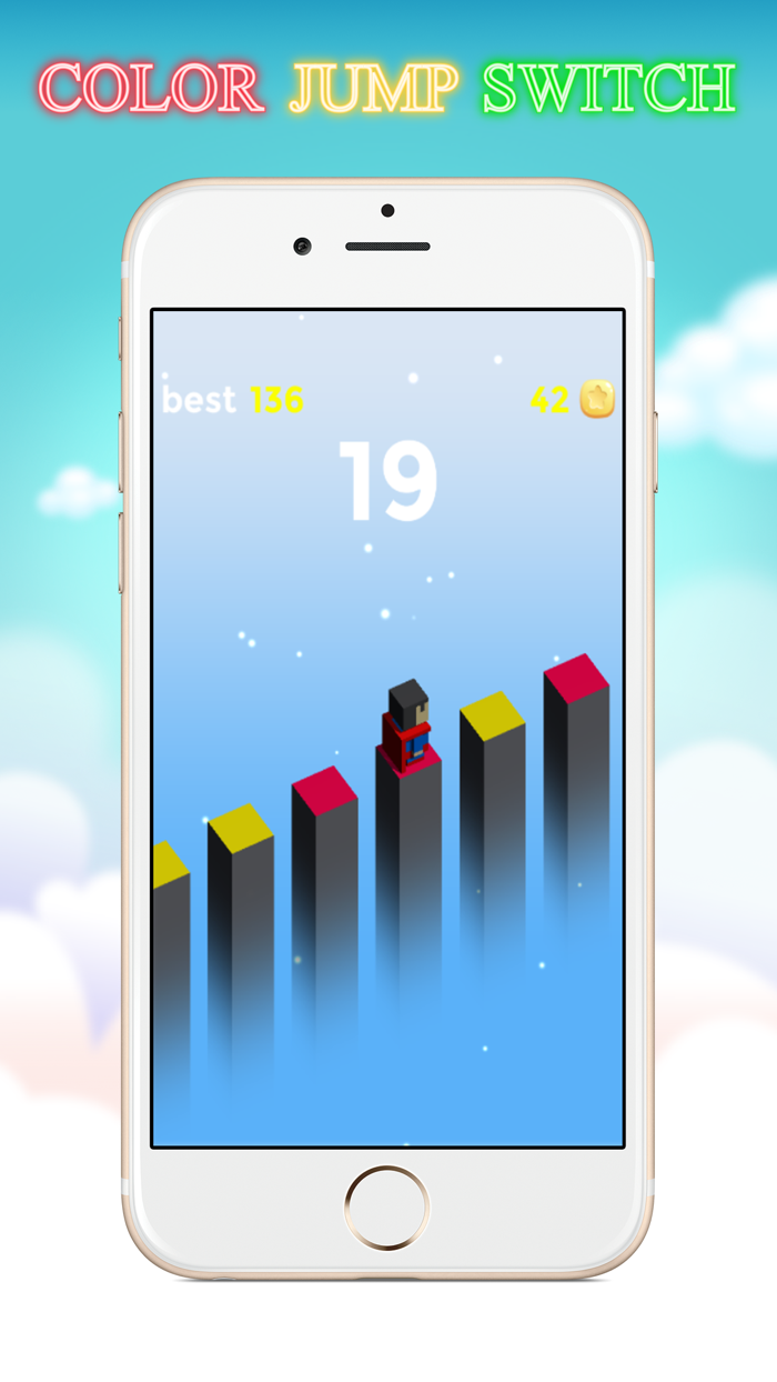 色のジャンプスイッチスワップBlockyロードローリングスカイ