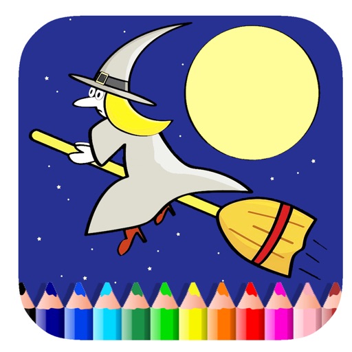 Witch Coloring Book Game For Children Icon