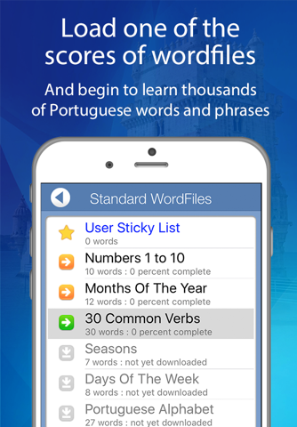 Learn Portuguese Audio FlashCards screenshot 2