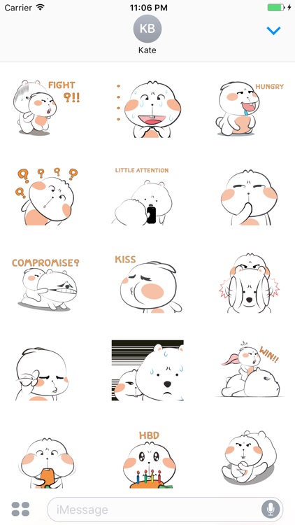 Clyde The Cute Dog Animated English Stickers