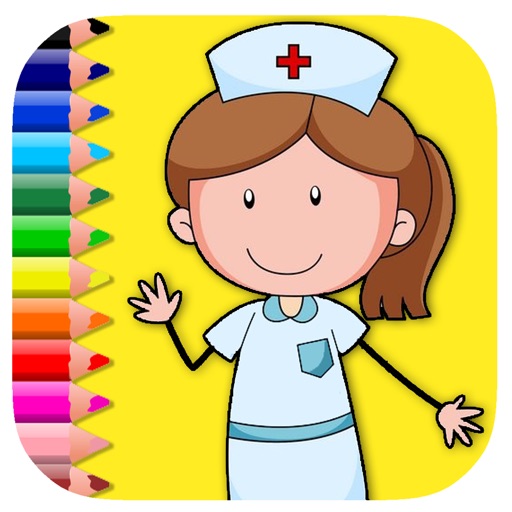 Nurse Coloring Book Game For Kids Edition Icon