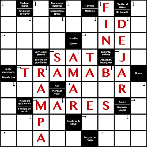 Self-defined crossword puzzles in Spanish