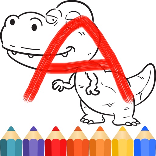 Dinosaurs Coloring Kids Book Icon