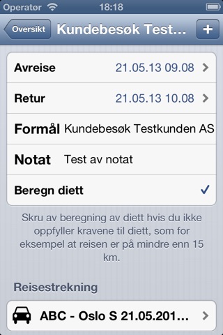 Cremmer Reiseregning screenshot 2