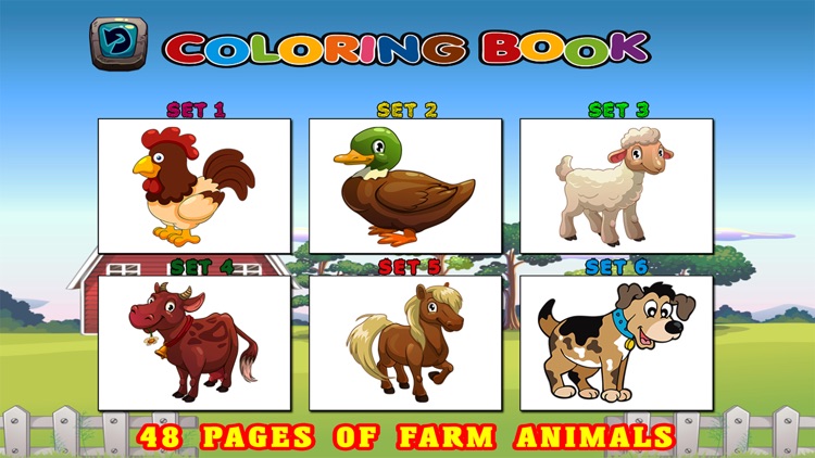 Farm Animals Coloring Book For Kids - First Words