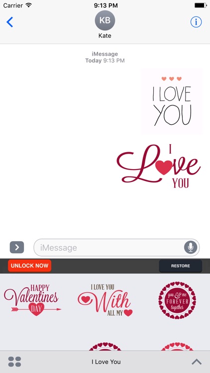 I Love You - Couple Stickers for Valentine's Day