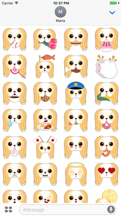 Blonde Lemon Japanese Chin Stickers for iMessage