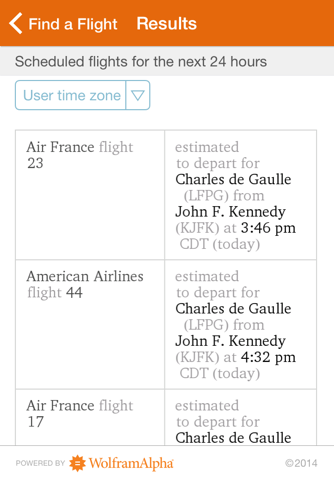 Wolfram Flight Information Reference App screenshot 2