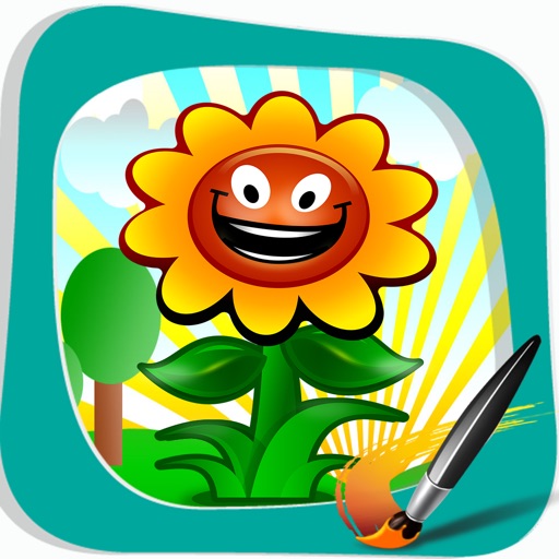 Flower Kids Coloring Best Version Icon