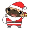 Pug The Santa Claus Stickers