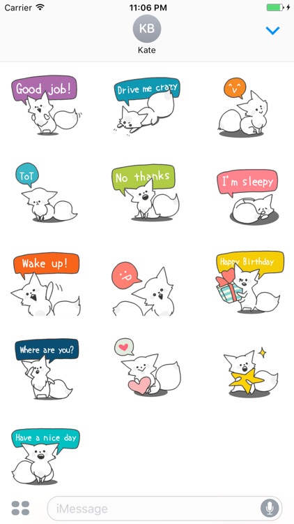 Stella The Little Snow Fox English Stickers