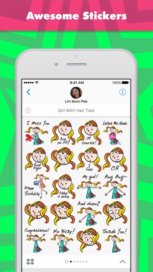 Girl With Hair Tied stickers by wenpei(圖1)-速報App