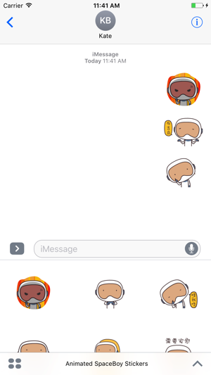 Animated SpaceBoy Stickers For iMessage(圖2)-速報App