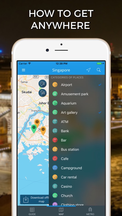 Singapore Travel Guide with Offline Street Map