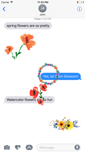 Watercolor Spring Flowers Stickers(圖4)-速報App