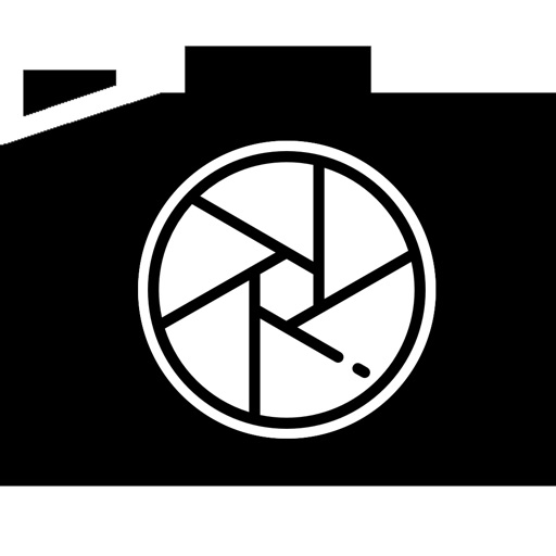 Camera black and white photography icon