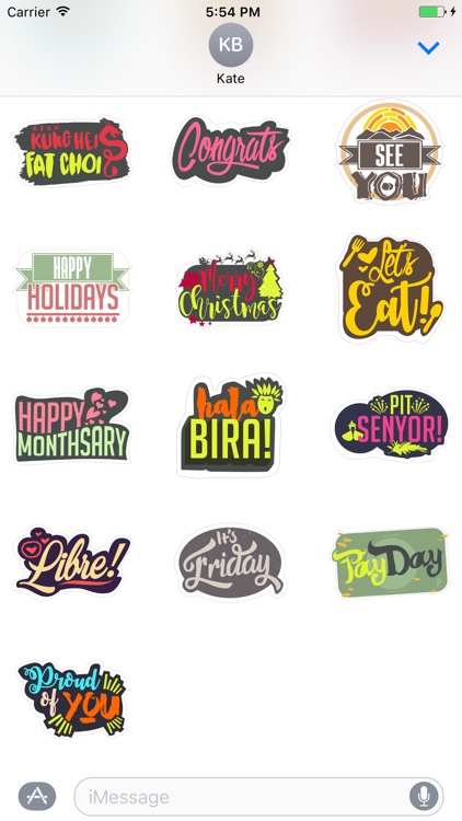 Happy Word Stickers