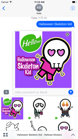 Hellowe Stickers: Halloween SkeletonKid