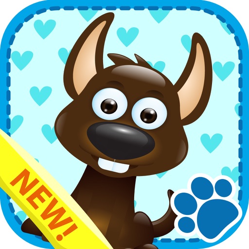 Educational kids game with animal flashcard icon