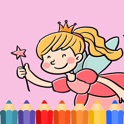 Princess & Fairy tale Coloring Book game for kids icon
