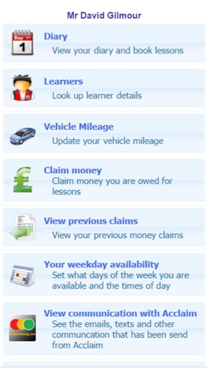 Acclaim Driving Instructor App