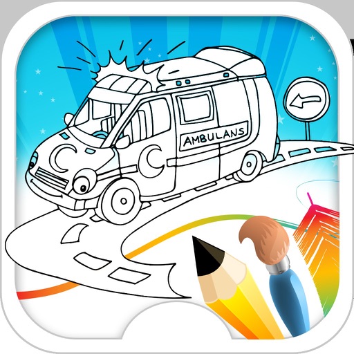 Coloring Book - Ambulance Coloring Icon