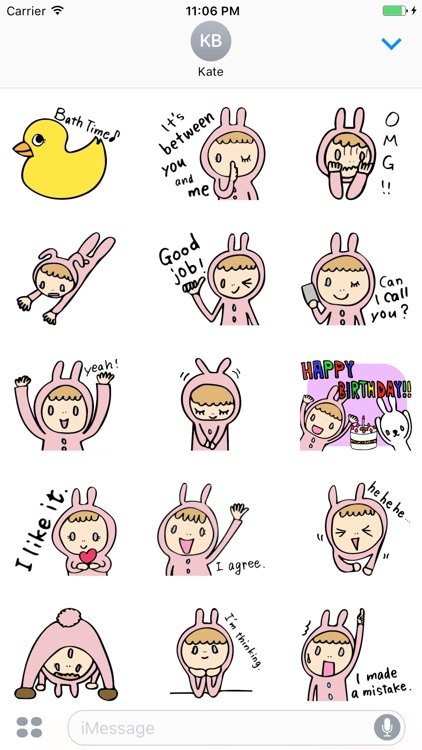 Daphne The Girl Who Loves Rabbit English Stickers