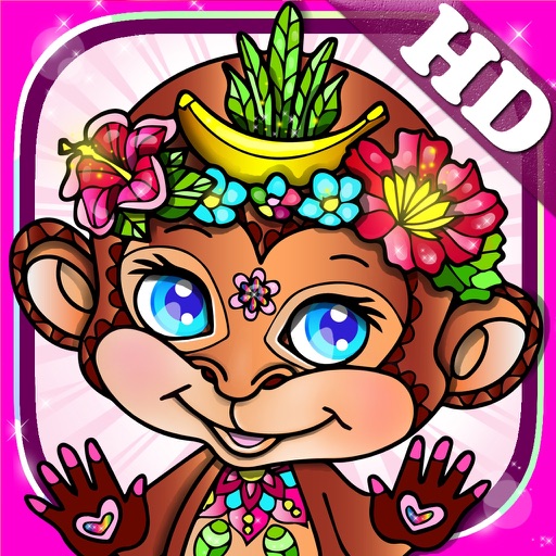 Nature Coloring Books with Monkey Pages for Adults Icon