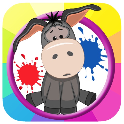 Toddler Kids Donkey Animal Game Coloring Page Icon